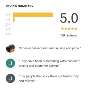 Five Star and review screenshot from Google