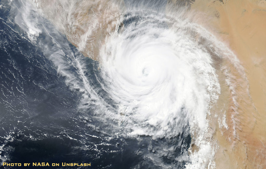 hurricane on map over florida