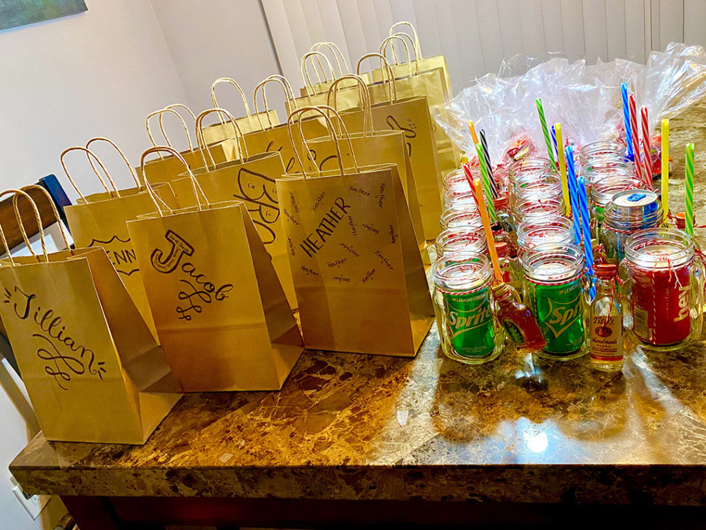 jars and bags prepared