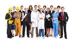 group of professionals from different industries